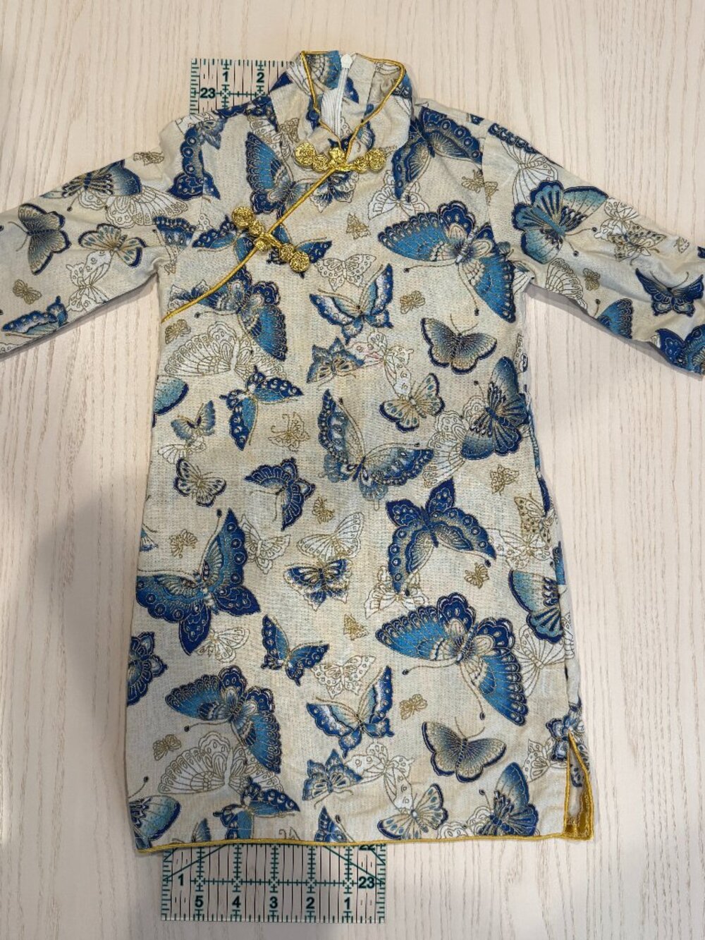 Blue Butterfly Long Sleeve Qipao Cheongsam Dress – Toddler